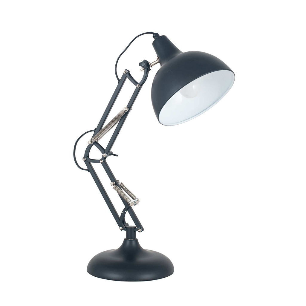 Louis matte black metal deals and wood table lamp