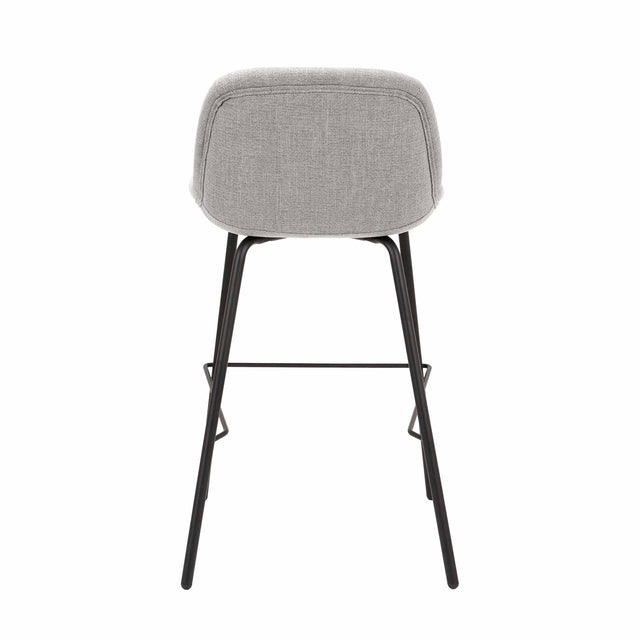 Alva Grey Linen Bar Stool