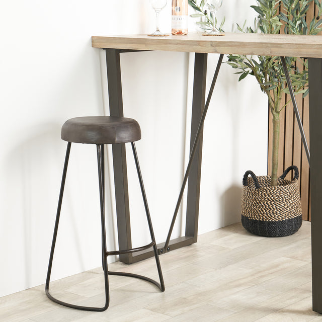 Aldo Peppercorn Leather Bar Stool