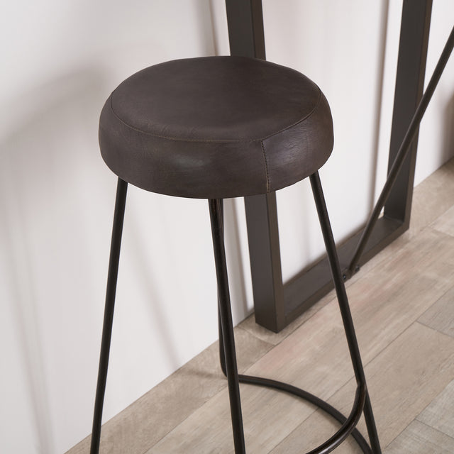 Aldo Peppercorn Leather Bar Stool