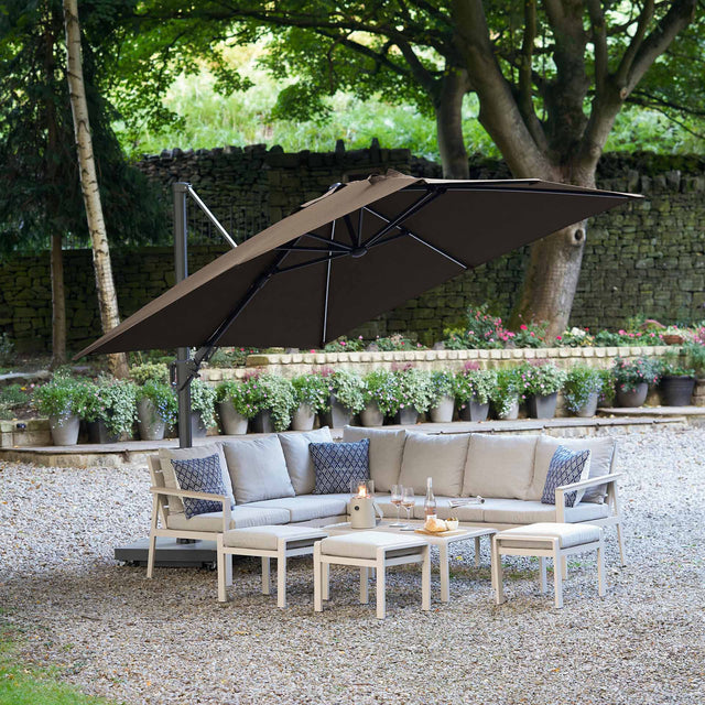 Platinum Glow Challenger Premium Havana Taupe 3m Square Parasol