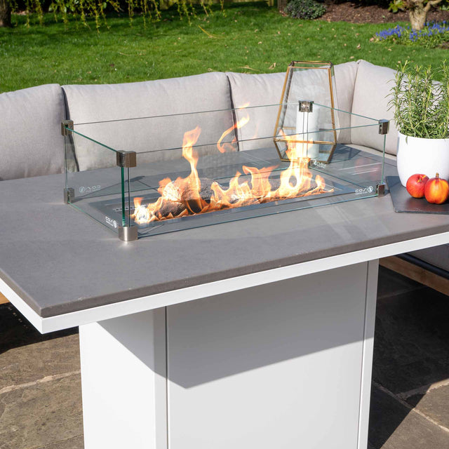 Cosiloft Relaxed White and Grey Fire Pit Dining Table