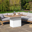 Cosiloft Relaxed White and Teak Fire Pit Dining Table