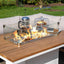 Cosiloft Relaxed White and Teak Fire Pit Dining Table