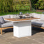 Cosiloft Relaxed White and Teak Fire Pit Dining Table