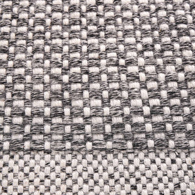 Indoor Outdoor Recycled Graphite Basket Weave Design Rug