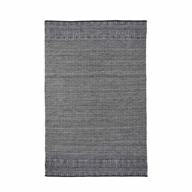 Indoor Outdoor Recycled Black  Inca Design Rug