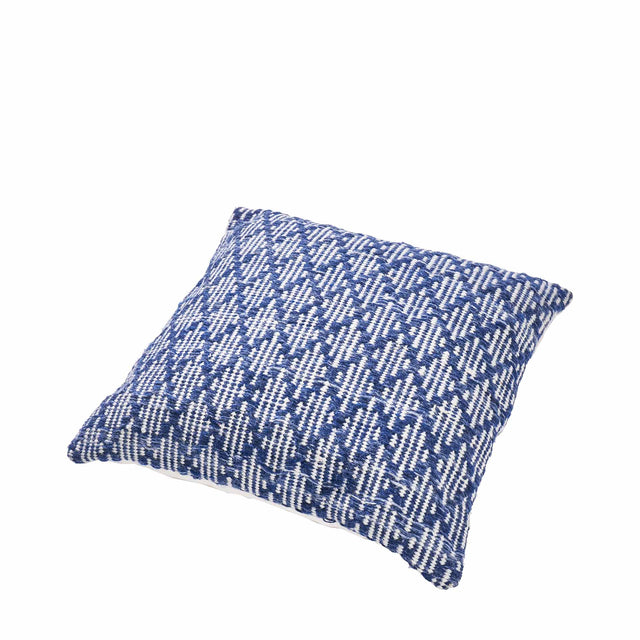 Indoor Outdoor Recycled Denim Blue Ikat Design Scatter Cushion