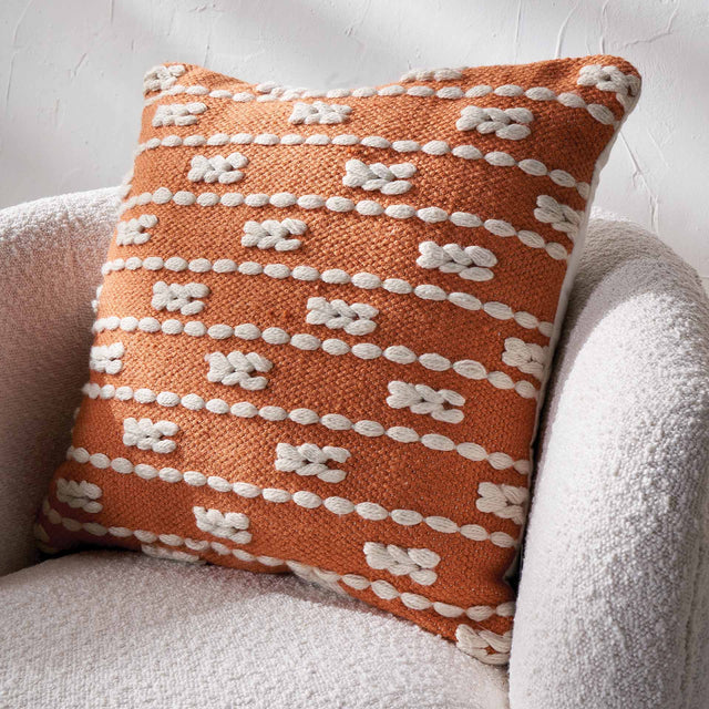 Indoor Outdoor Recycled Terracotta  Braid Design Scatter Cushion