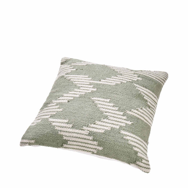 Indoor Outdoor Recycled  Sage Chevron Design Scatter Cushion