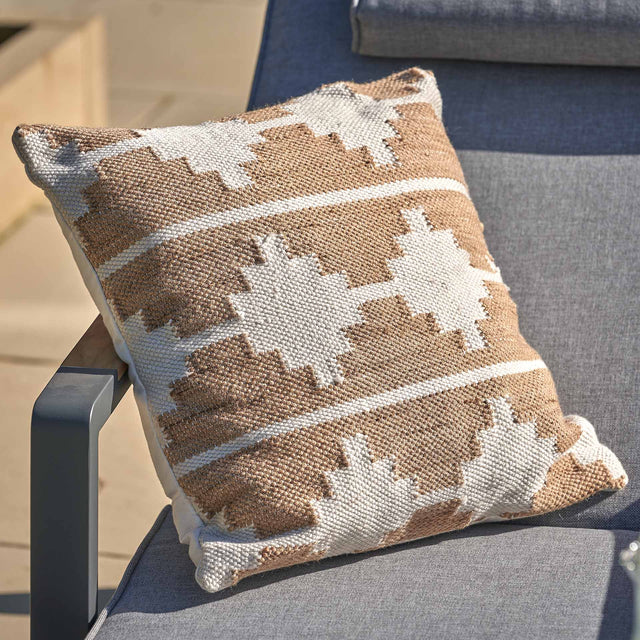 Indoor Outdoor Recycled Taupe Moroccan Design Scatter Cushion