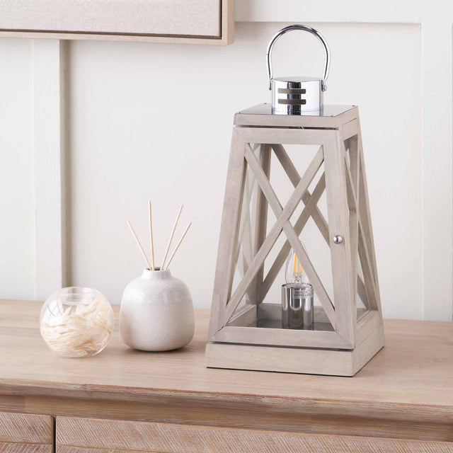 Tenby Grey Lantern Table Lamp