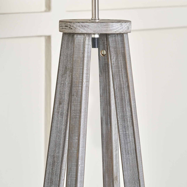 Margate Grey Wash Wood Floor Lamp Base