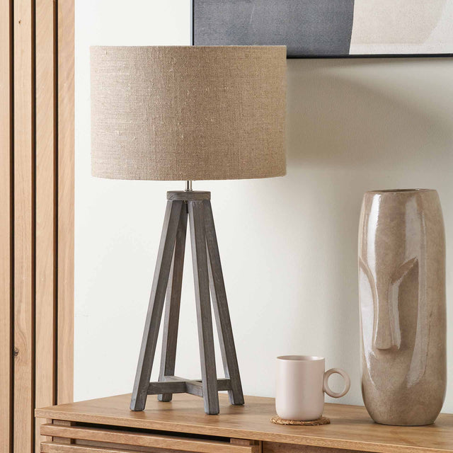 Margate Grey Wash Wood Table Lamp Base | Ruma