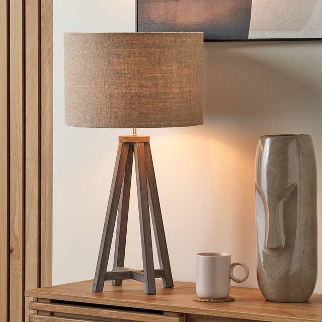 Margate Grey Wash Wood Table Lamp Base | Ruma