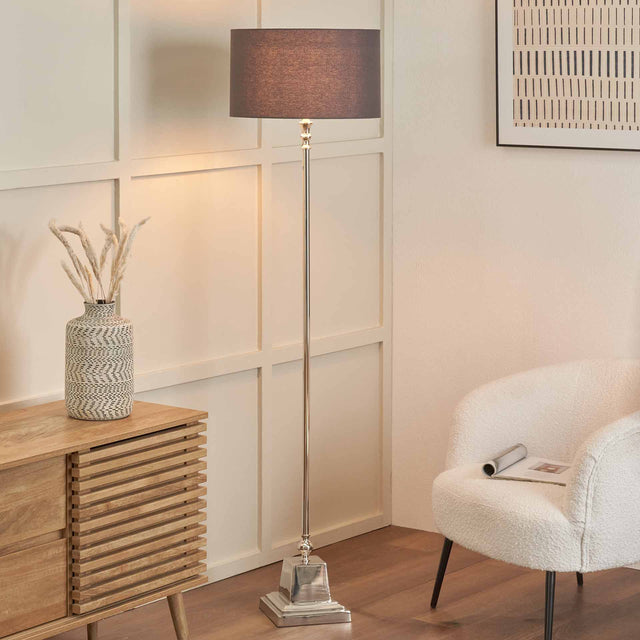 Caesar Slim Silver Floor Lamp Base