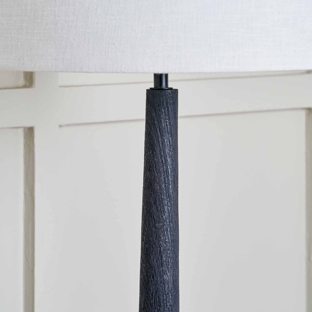 Novato Black Wood Floor Lamp Base