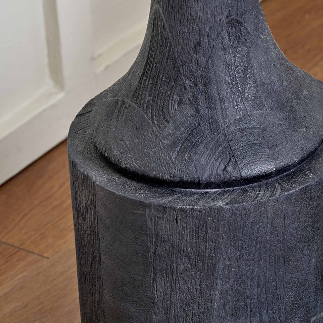 Novato Black Wood Floor Lamp Base