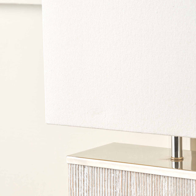 Alyth White Wash Wood Table Lamp