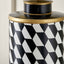 Jorge Black and White Geometric Hand Painted Table Lamp Base