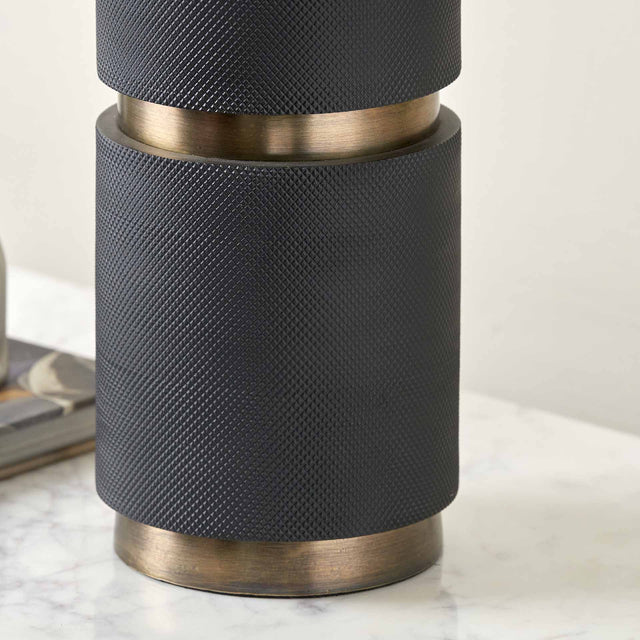 Sebastian Black and Brass Textured Table Lamp Base