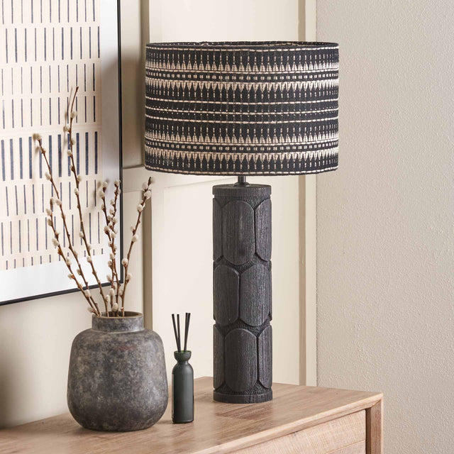 Loire Black Wood Tall Table Lamp Base