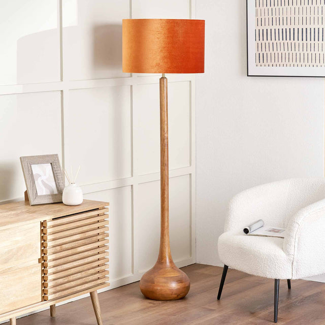 Baxley Oiled Wood Floor Lamp Base