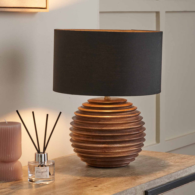 Hildon Turned Wood Table Lamp Base