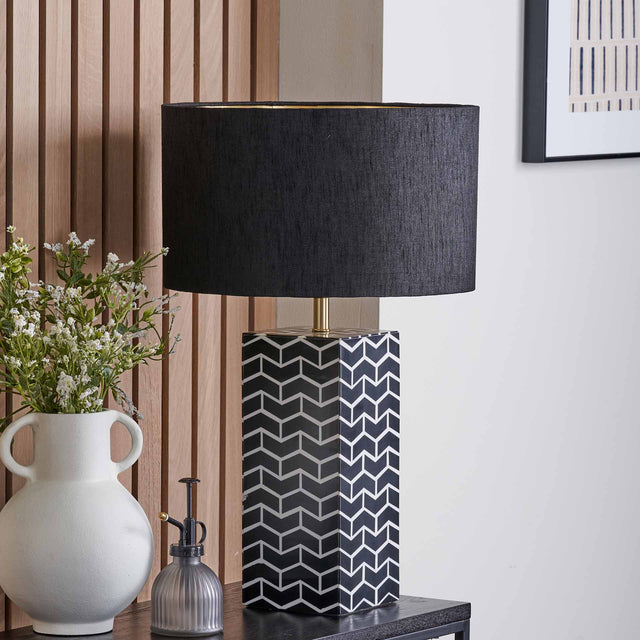 Hambleton Black and White Square Table Lamp Base