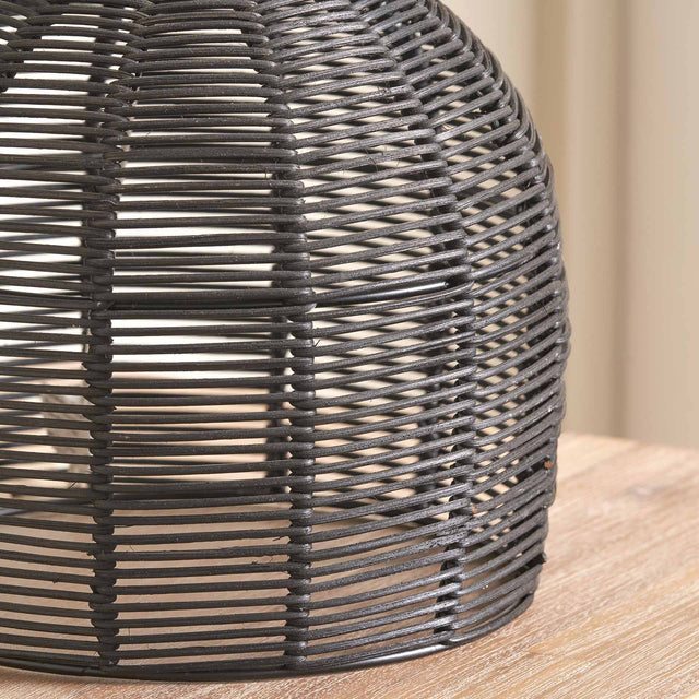 Cala Black Rattan Table Lamp