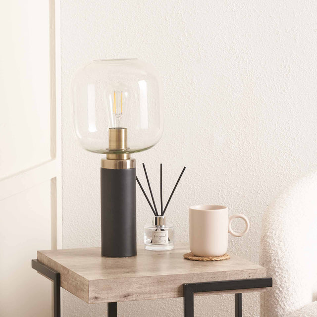 Alarni Black and Glass Table Lamp