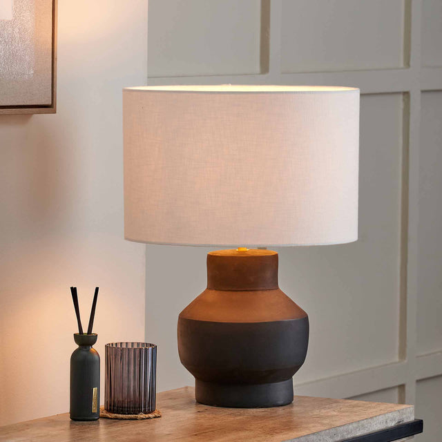 Lana Black Terracotta Table Lamp Base