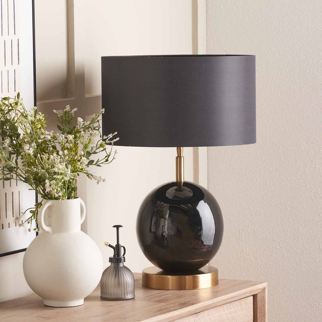 Sansa Black Enamel Table Lamp Base