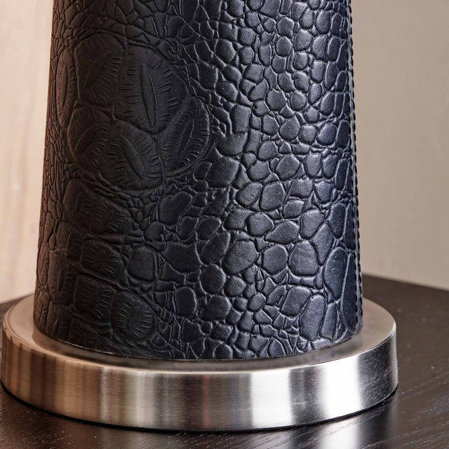 Lorenzo Black Croc Leather Table Lamp Base