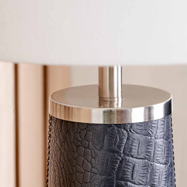 Lorenzo Black Croc Leather Table Lamp Base