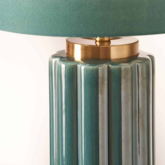 Jace Green Fluted Ceramic Table Lamp