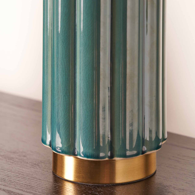 Jace Green Fluted Ceramic Table Lamp