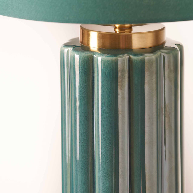 Jace Green Fluted Ceramic Table Lamp