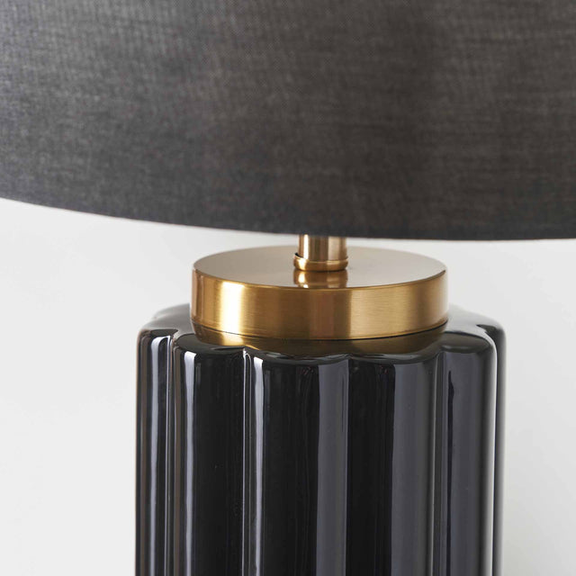 Jace Black Fluted Ceramic Table Lamp