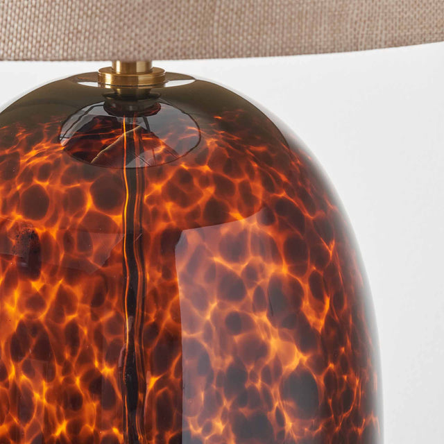 Levi Tortoiseshell Glass Tall Table Lamp