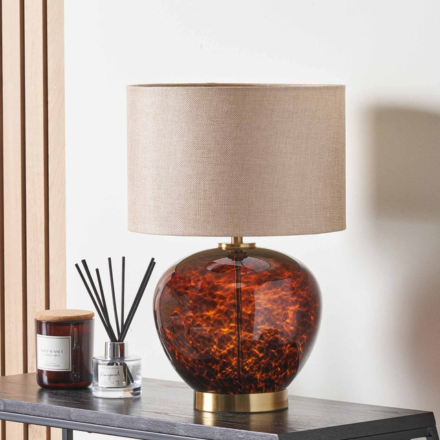 Levi Tortoiseshell Glass Table Lamp