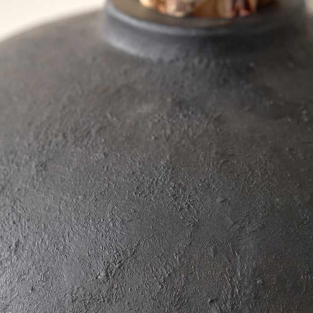 Dara Black Fibrestone Vase