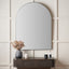 Brushed Silver Slim Frame Tall Arch Wall Mirror