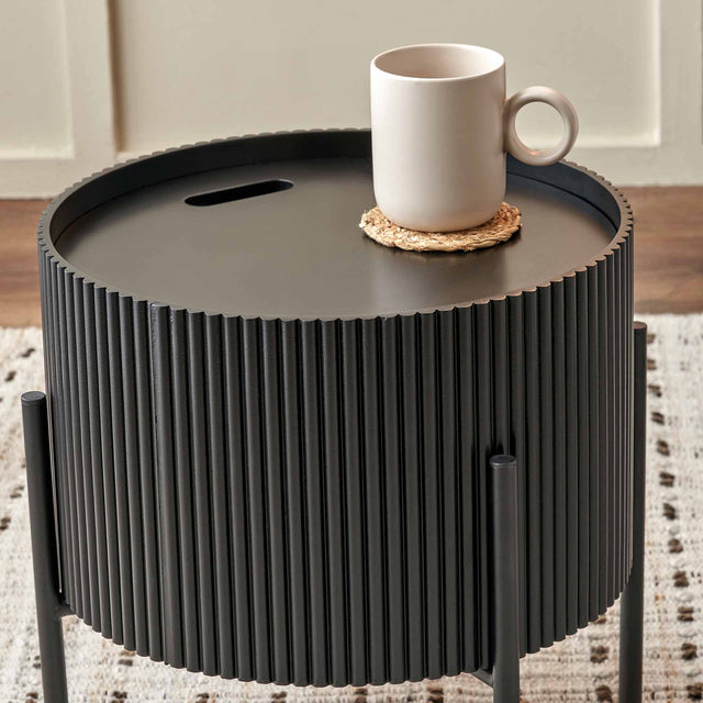 Campbell Black Storage Side Table