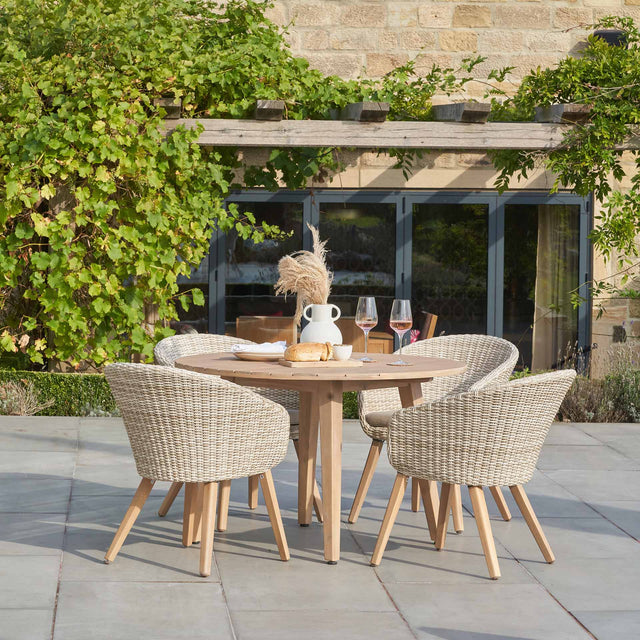 Fira Woven 4 Seater Outdoor Dining Set