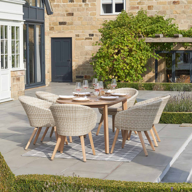 Fira Woven 6 Seater Outdoor Dining Set