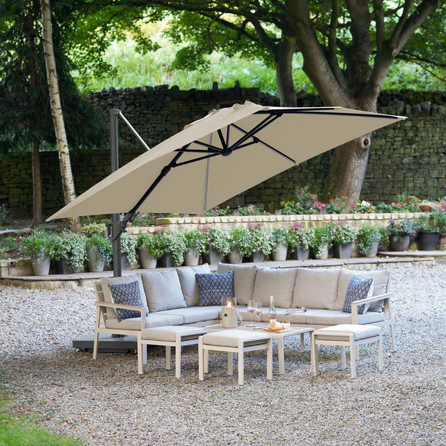 Platinum Glow Challenger Premium Champagne 3m Square Parasol