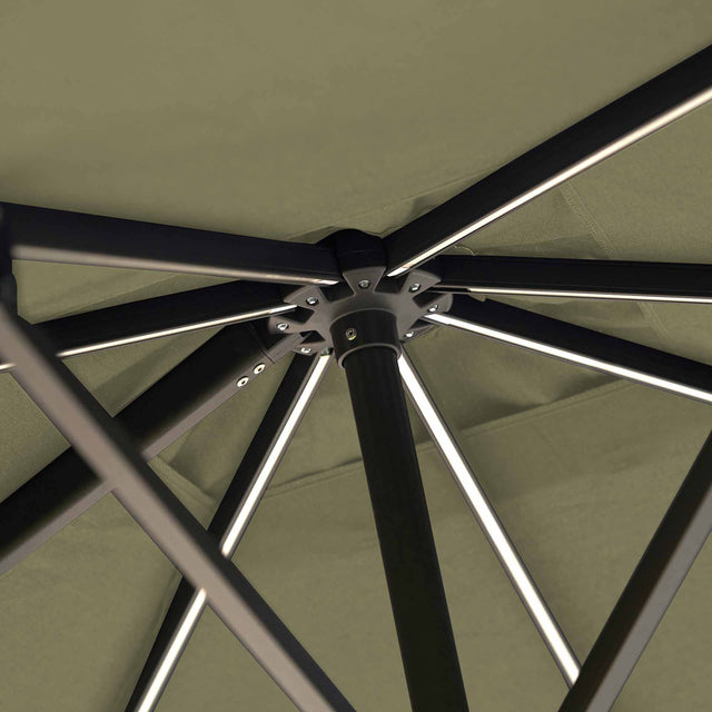 Platinum Glow Challenger Premium Lush Green 3m Square Parasol