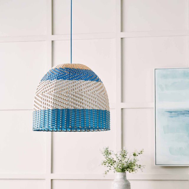 Designers Guild Brera Cobalt Rattan Pendant