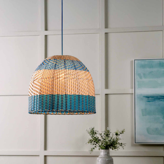 Designers Guild Brera Cobalt Rattan Pendant